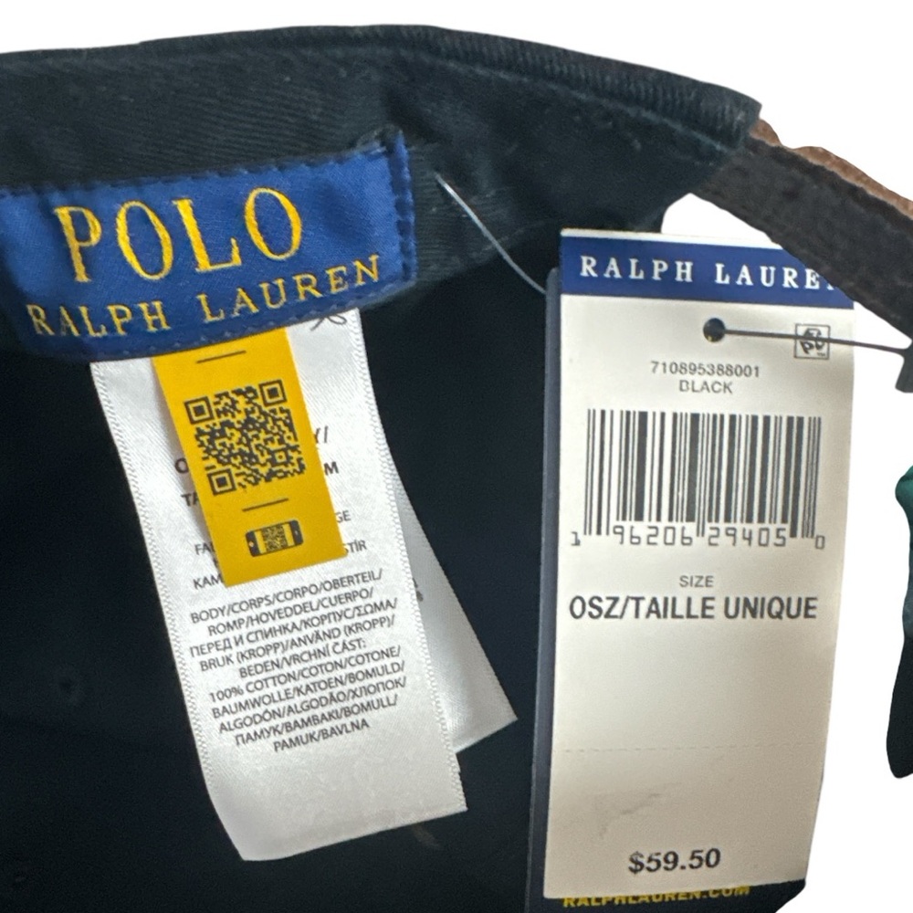 NWT Polo Ralph Lauren Lunar New Year Triple Pony Twill Cap Black & Gold - Picture 7 of 9